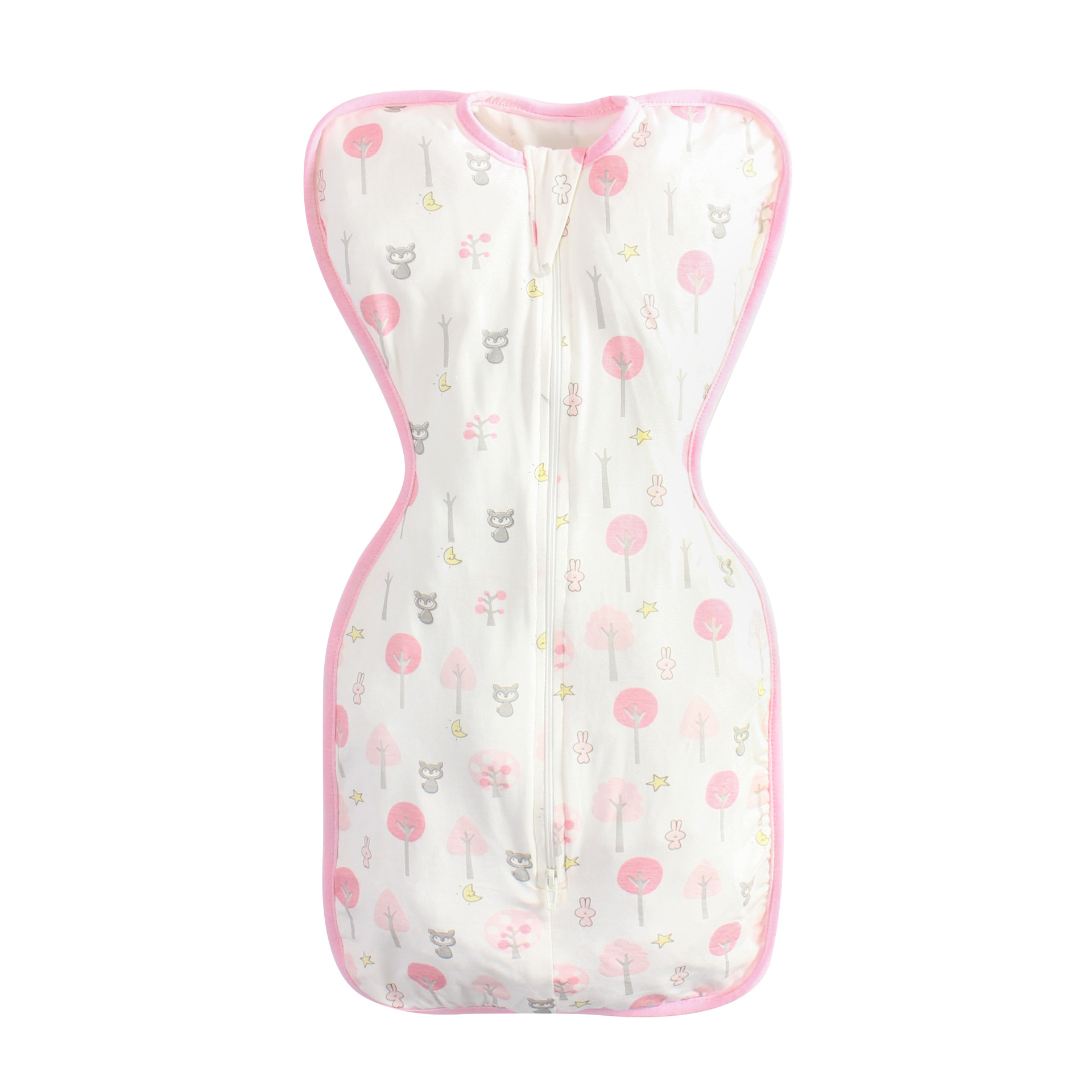 Lion Bear Zip Baby Swaddle - Forest Pink