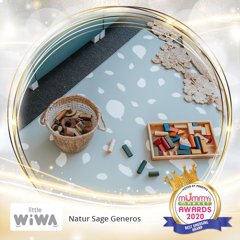 baby-fair Little Wiwa Natur Sage Generos Playmat - 200cm (L) x 140cm (W) x 15mm