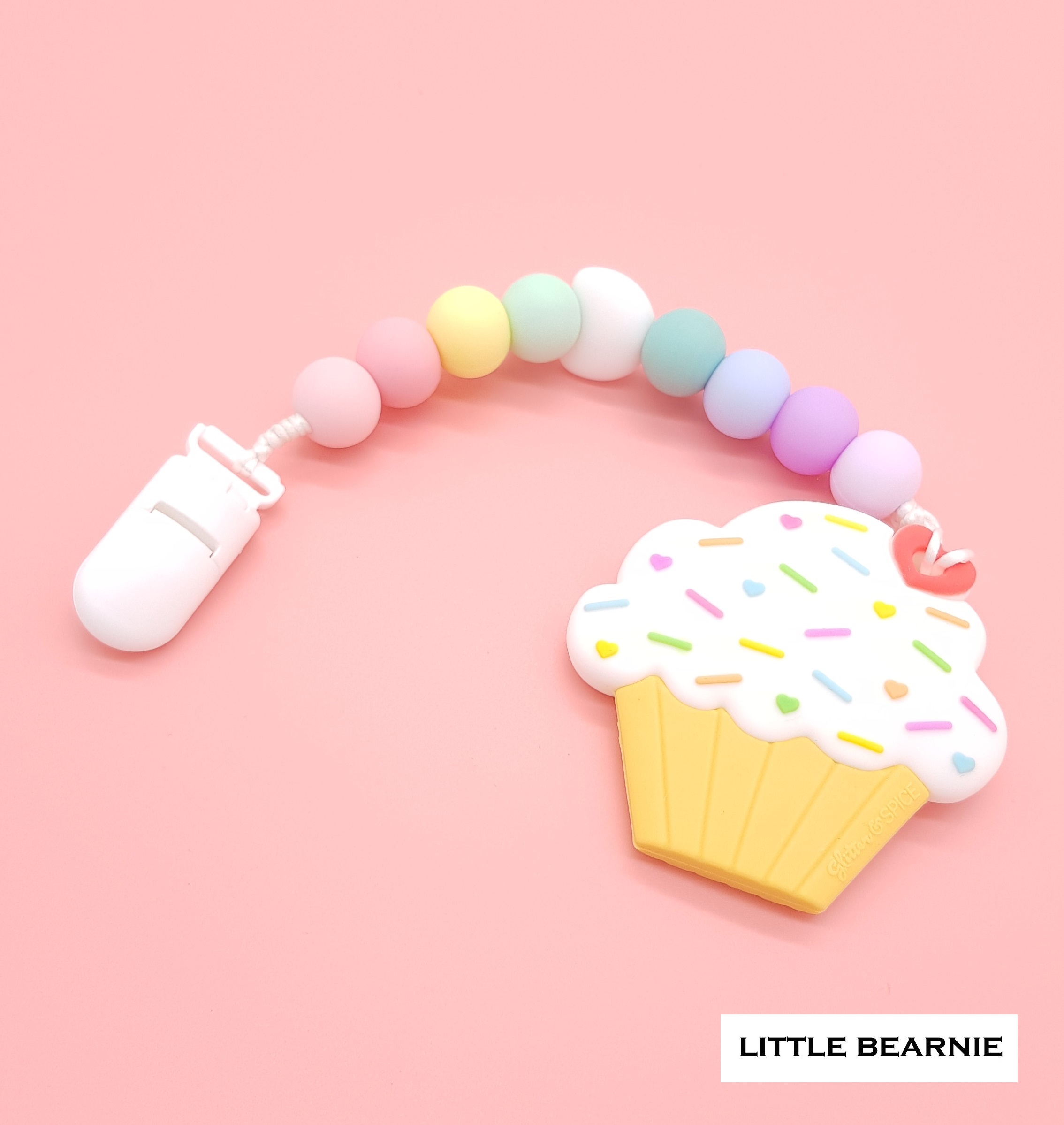 Little Bearnie Baby Teething Clip Set - Sprinkle Cupcake *Order ships every Tuesday