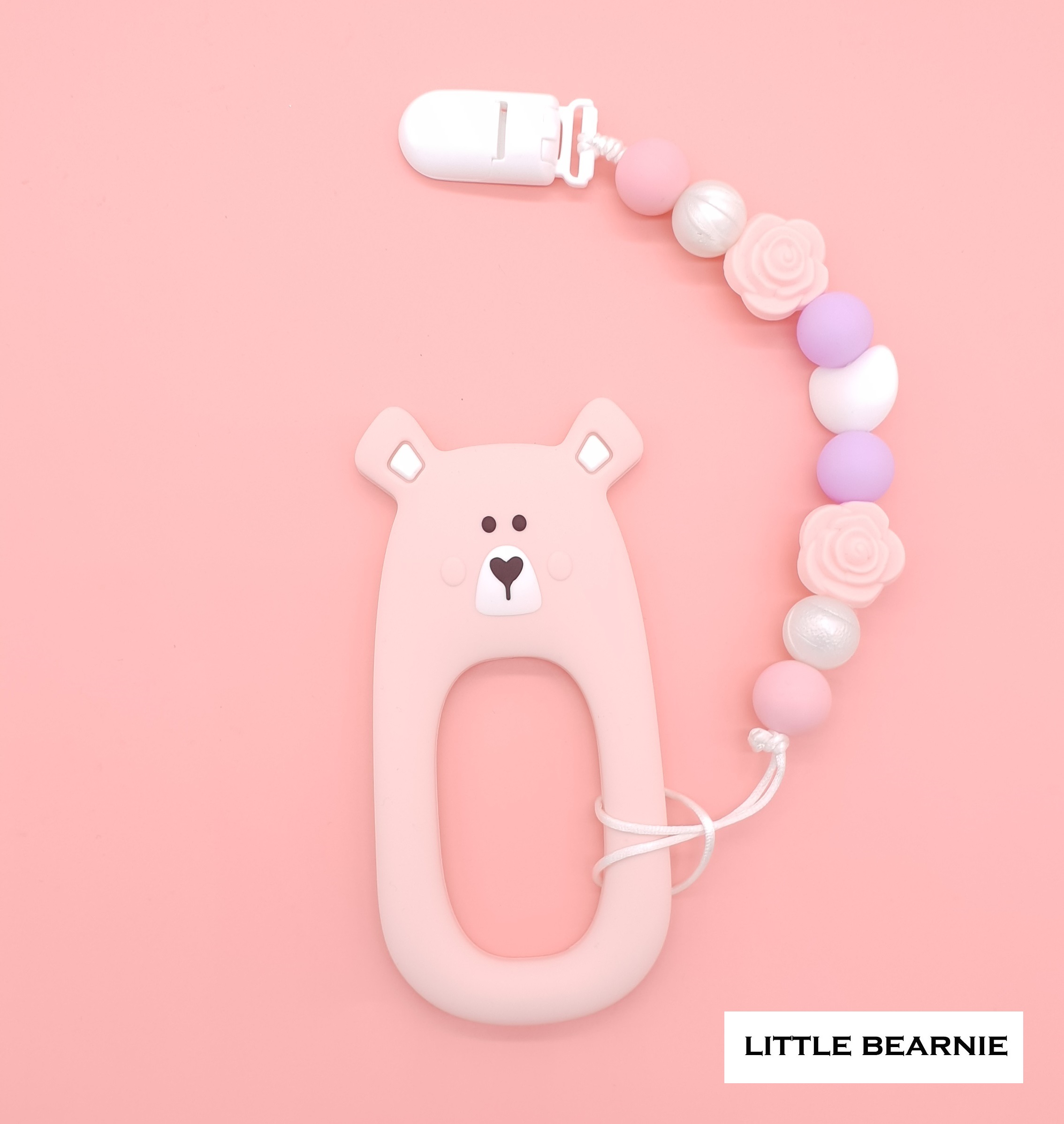Little Bearnie Baby Teething Clip Set - Shy Bear *Order ships every Tuesday