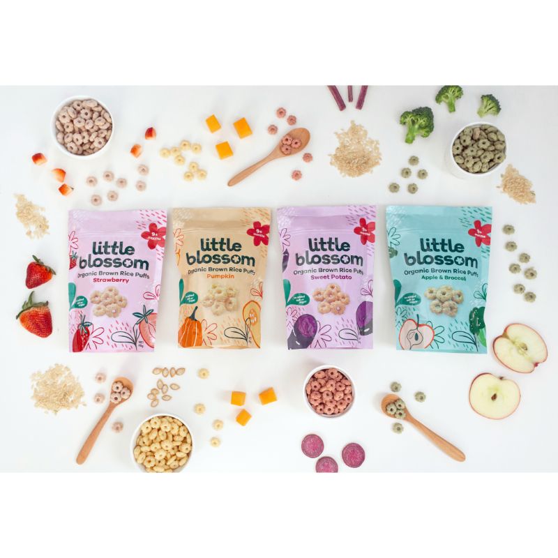 Little Blossom Organic Brown Rice Puffs & Cereal - Bundle of 4