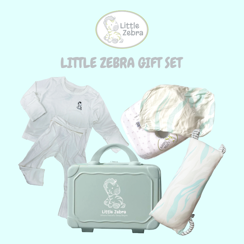 Little Zebra Gift Set (Baby Gift Box, Newborn Pillow, Hughug Pillowset - Size S, NewCell Babyset Size 0-3M)