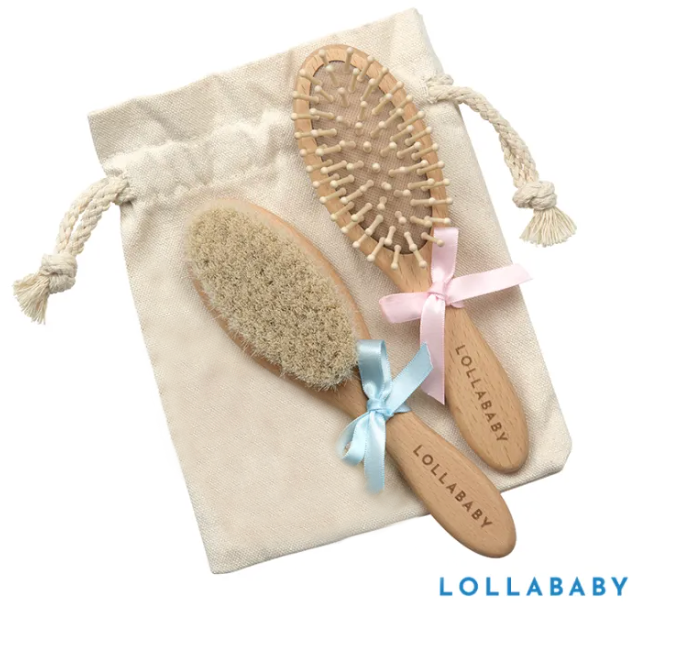 Lollababy Natural Hairbrush Set