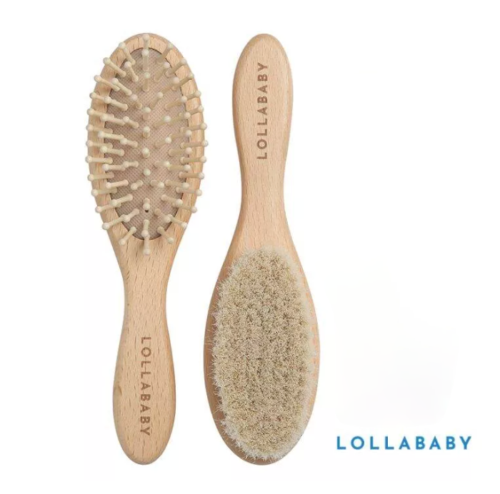 Lollababy Natural Hairbrush 2pcs Set