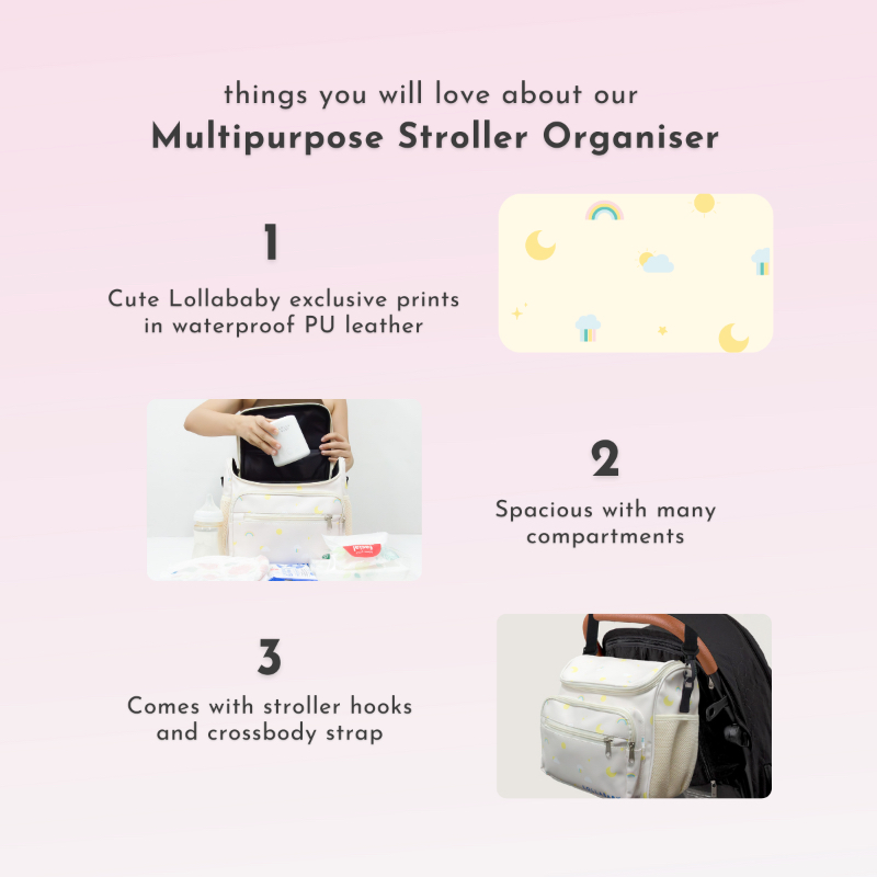 Lollababy Multipurpose Diaper/Stroller Bag