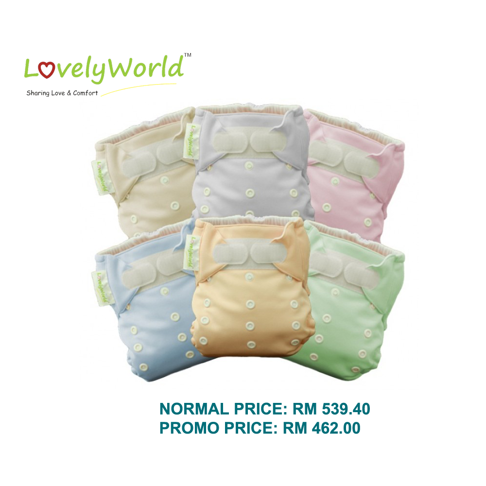 Lovely World Modern Diaper Cloth 6 sets Combo