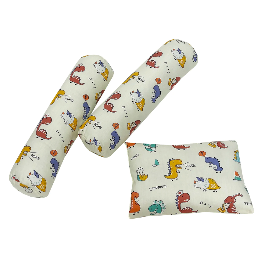 Lucky Baby 2 Baby Bolster + 1 Baby Pillow Pure Cotton - Assorted Print