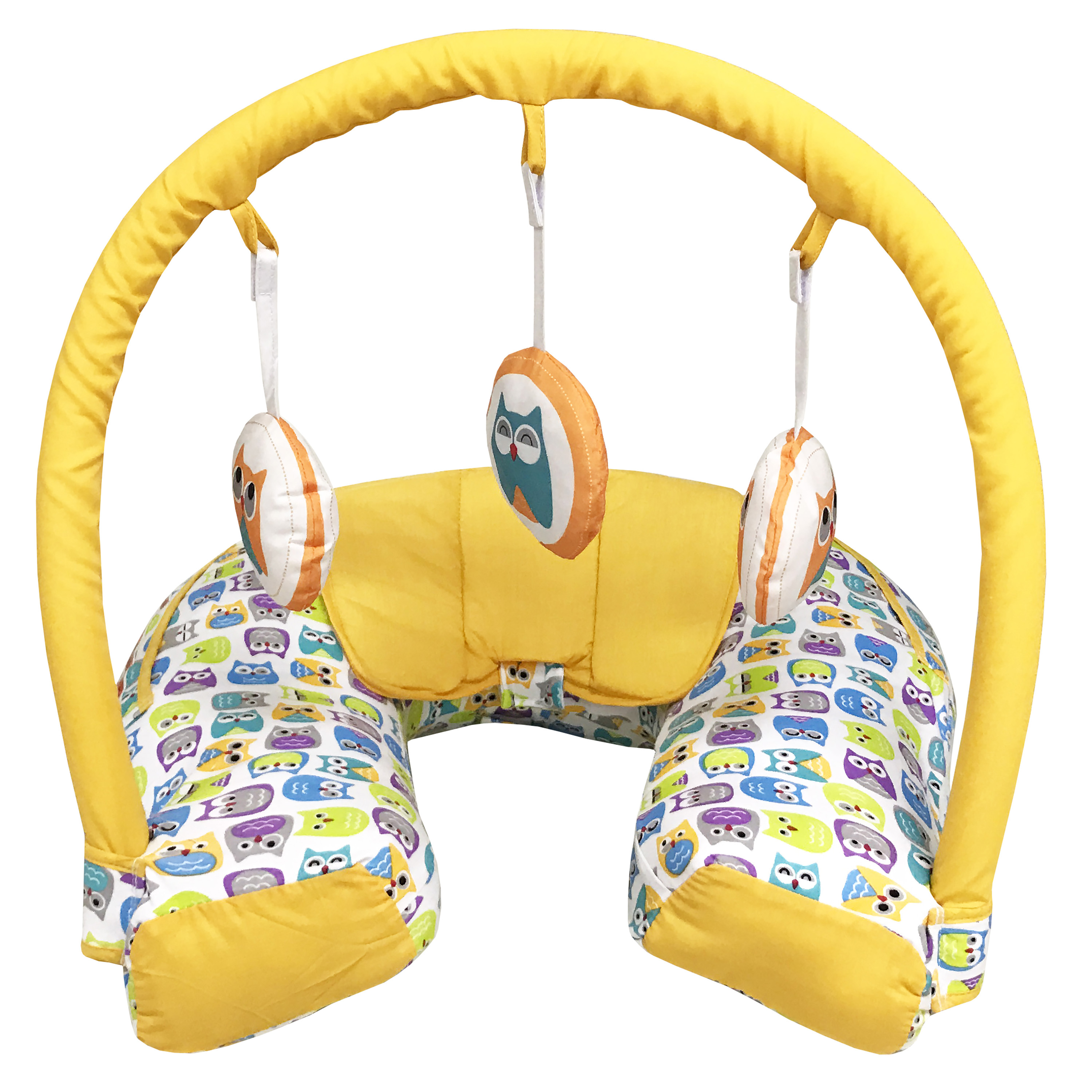 Lucky Baby Grow With Me Multi Functions Elite Pillow™ With Arch & 3 Hanging Toys - Orange