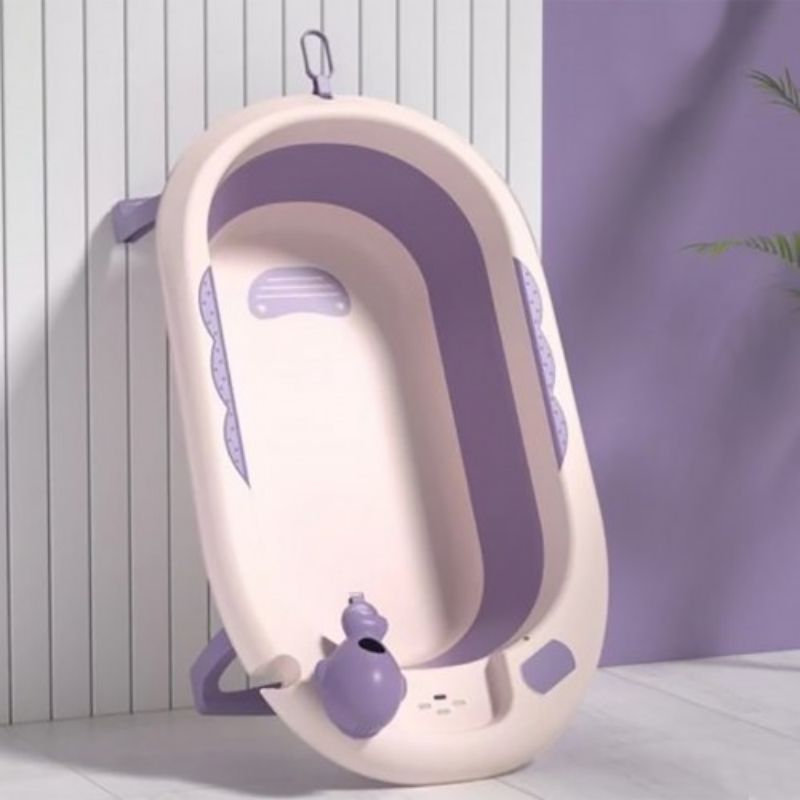 Lucky Baby OALY™ Collapsible Bath Tub W/Thermometer+ Bath Support