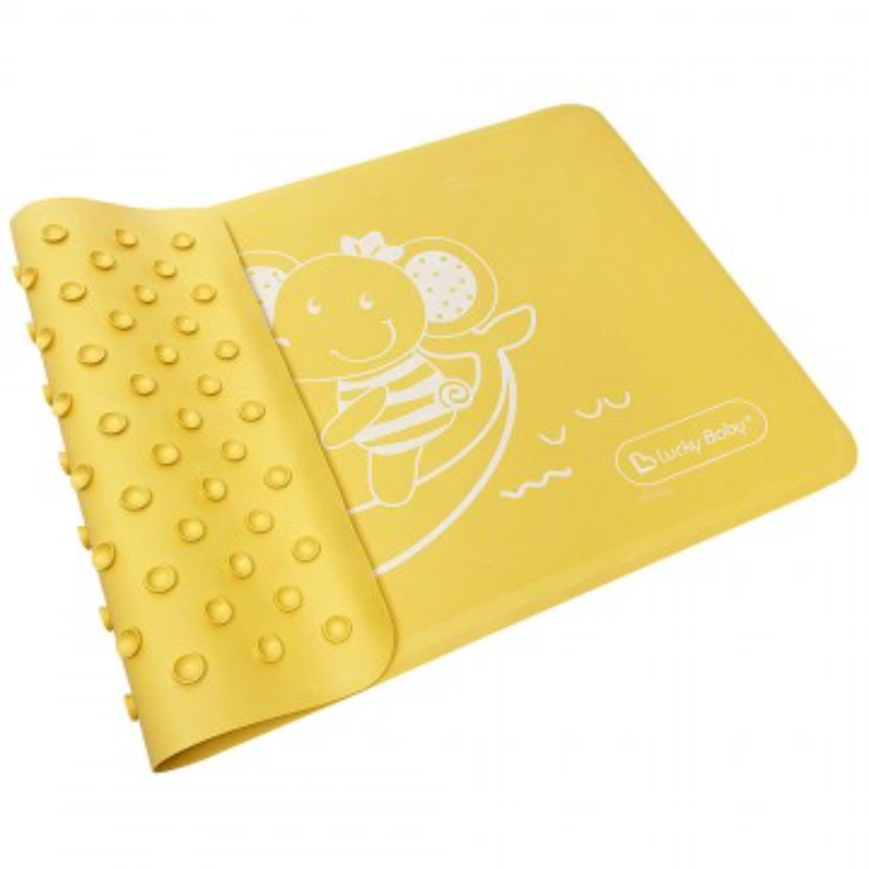 Lucky Baby Non-Slip Suction Bath Mat Specially For Long Bath/Bathroom - Yellow