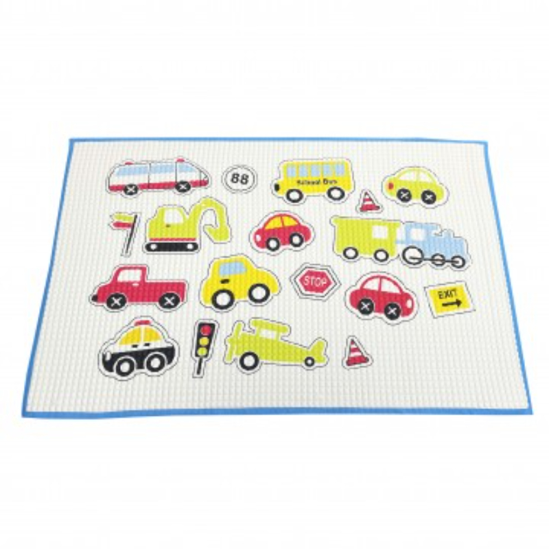Lucky Baby Air-Filled Rubber Cot Sheet(Printed L) - Car 90x60cm