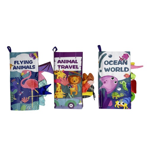 Lucky Baby Discovery Pals Tail Cloth Book Set - (Flying/Travel/Ocean)