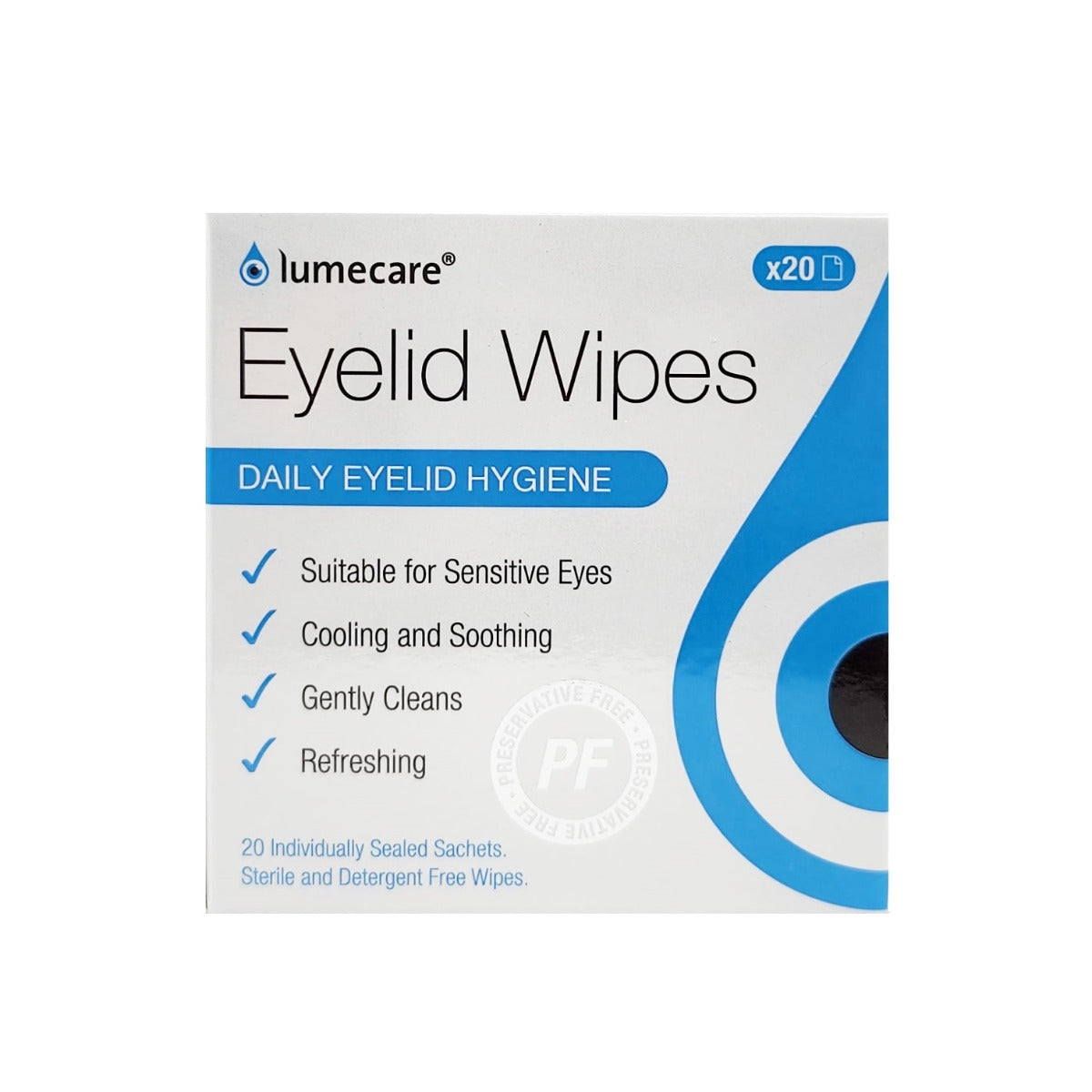 (Bundle of 2) Lumecare Eyelid Wipes 20's