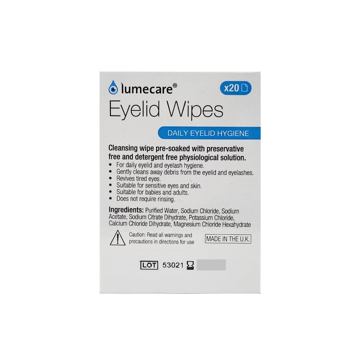 (Bundle of 2) Lumecare Eyelid Wipes 20's