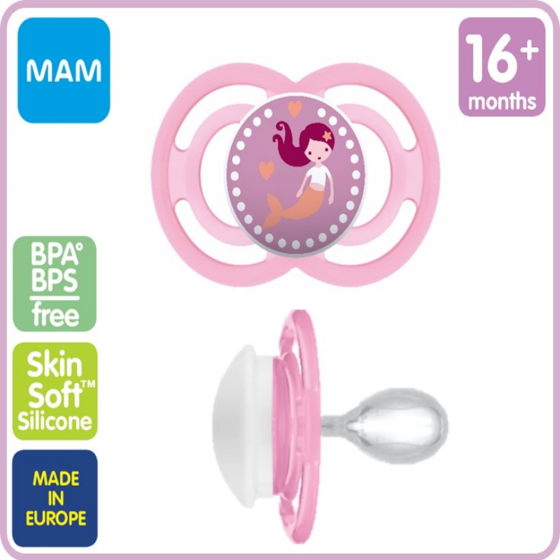 MAM Perfect Night Silicone Pacifier (16+ Months) - 1 pcs (Assorted Colours)  /Puting Malam Bayi (16+Bulan)