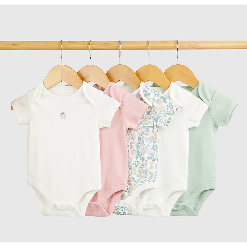 Mothercare Baby Girl Strawberry Short Sleeve Bodysuit - 5 Pack