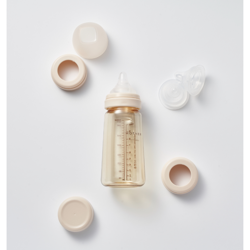 Mother K Basic PPSU Bottle Twinpack + Nipple (Set of 2) - Cream (180ml / 280ml)