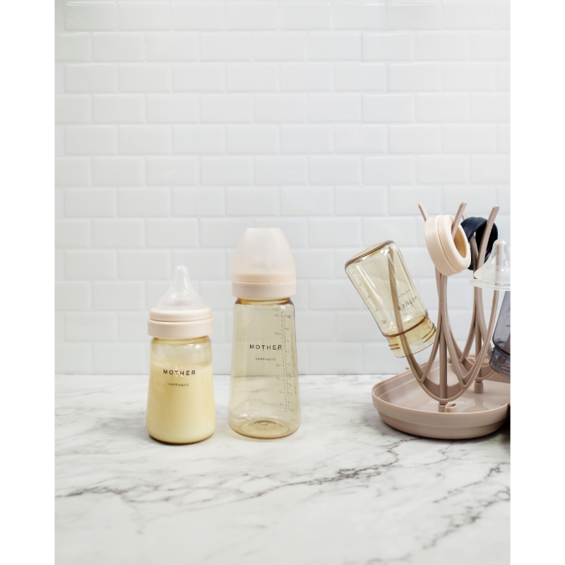 Mother K Basic PPSU Bottle Twinpack + Nipple (Set of 2) - Cream (180ml / 280ml)