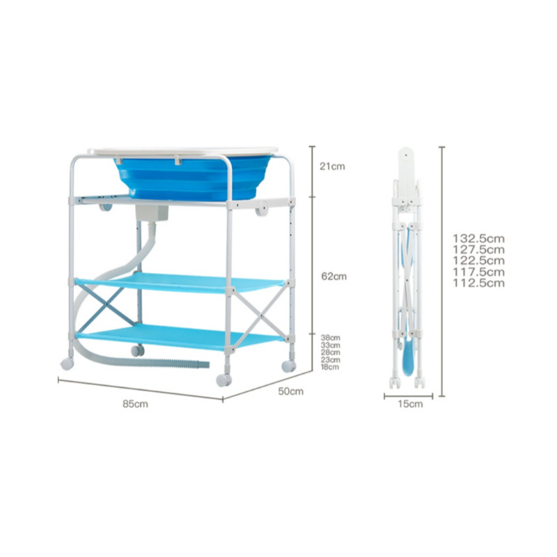 Mummykidz Foldable Baby Bath Stand w/ Wheels and Water Drainer