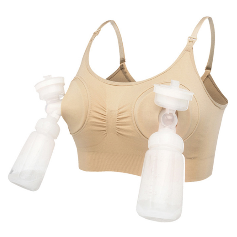 Mummykidz Seamless Hands Free Pumping Bra - Beige/Black