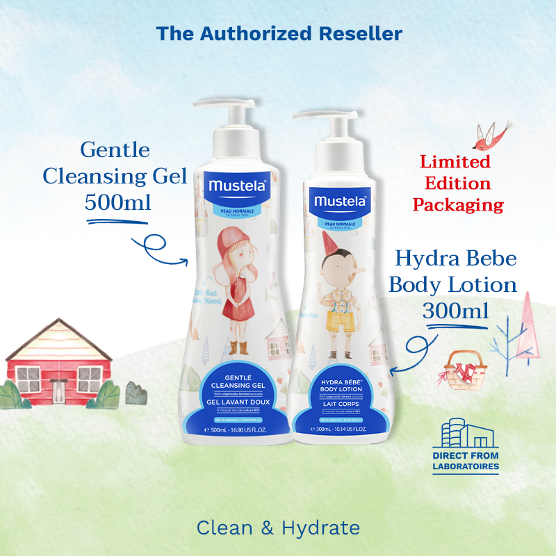Mustela Gentle Cleansing Gel 500ml with Body Lotion - Fairy Tale
