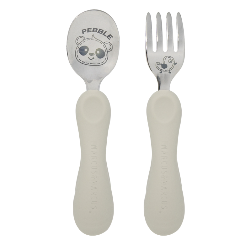 Marcus & Marcus Easy Grip Fork & Spoon Set - Pebble