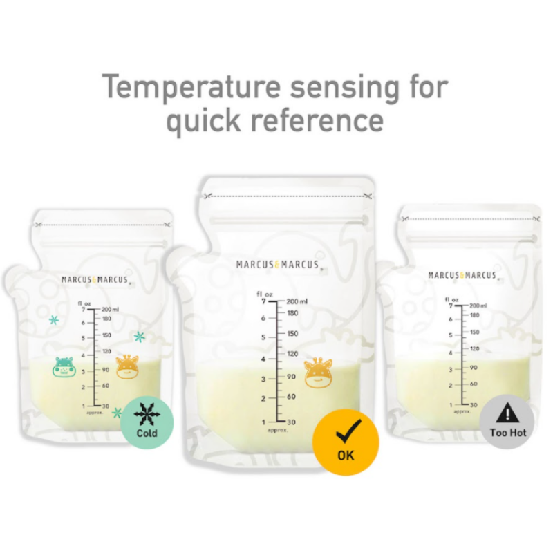 Marcus & Marcus Temperature Sensing Breastmilk Storage Bag 200ml (50pcs/box)