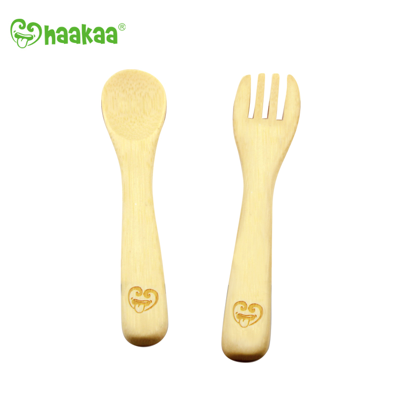 Haakaa Bamboo Spoon & Fork Set
