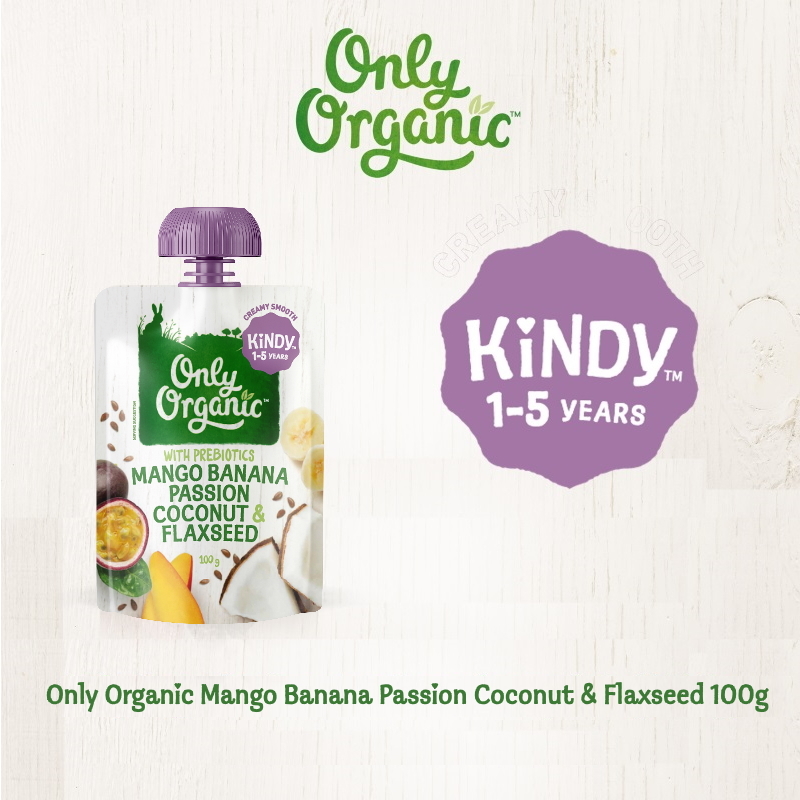 Only Organic Mango Banana Passion Coconut & Flaxseed 100G
