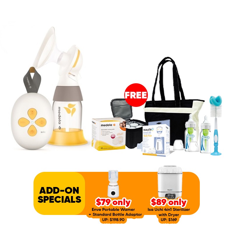 Medela Solo Breastpump Bundle + Freebies worth $183.50