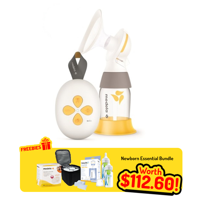 Medela Solo Single Electric Breastpump + Freebies