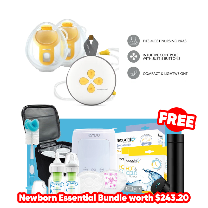 Medela SwingMaxi Hands-free Wearable Breastpump Bundle + FREE GIFT