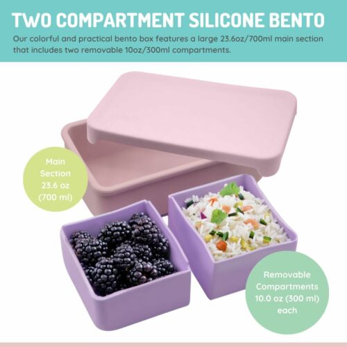 Melii 100%25 Silicon Bento with Removable Dividers