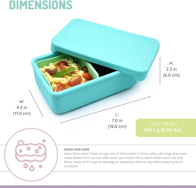 Melii 100%25 Silicon Bento with Removable Dividers