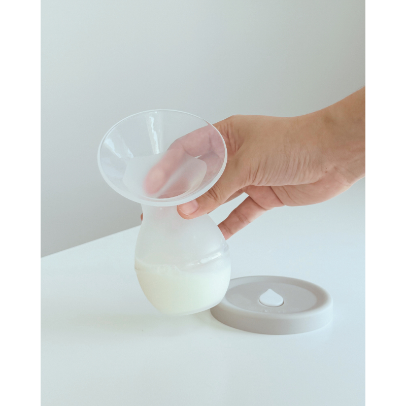 Milk For Bubs Silicone Manual Breastmilk Collector with Suction Base and Dustproof Cap 150ml