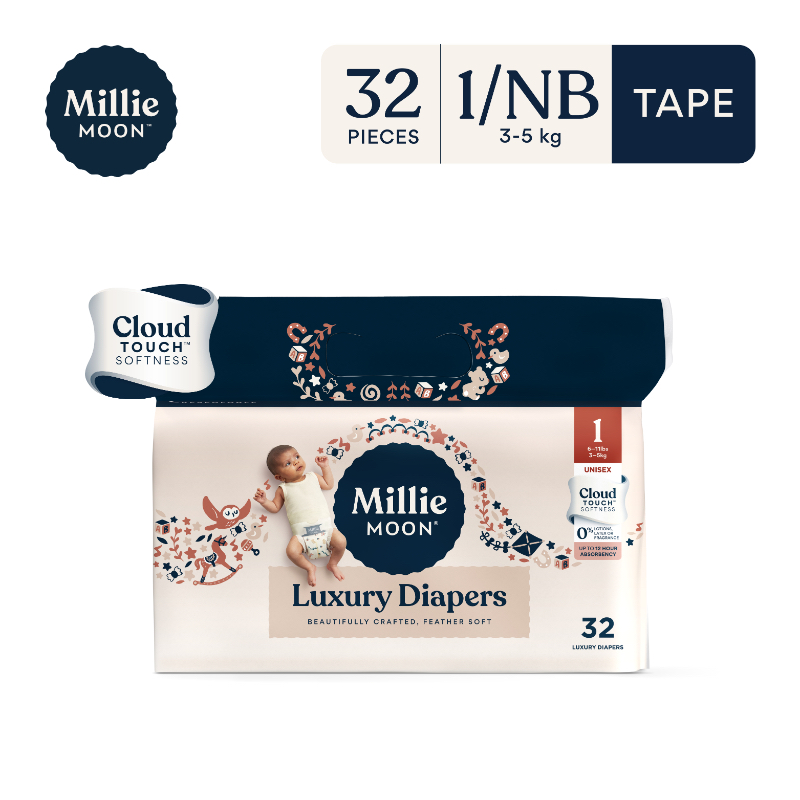 Millie Moon Luxury Diapers - Tape (32s/31s/27s)