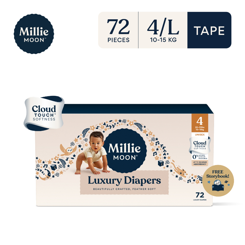 Millie Moon Luxury Diapers - Tape (108s/96s/88s/72s)