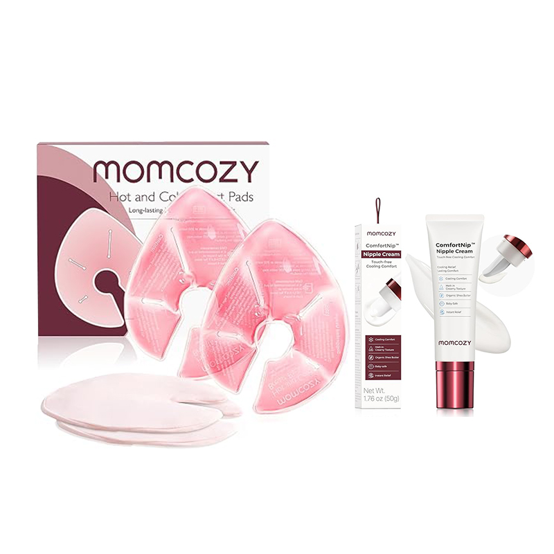 (Bundle) Momcozy ComfortNip™ Cooling Nipple Cream + Hot and Cold Breast Pads with 2 Soft Covers, 2 pack