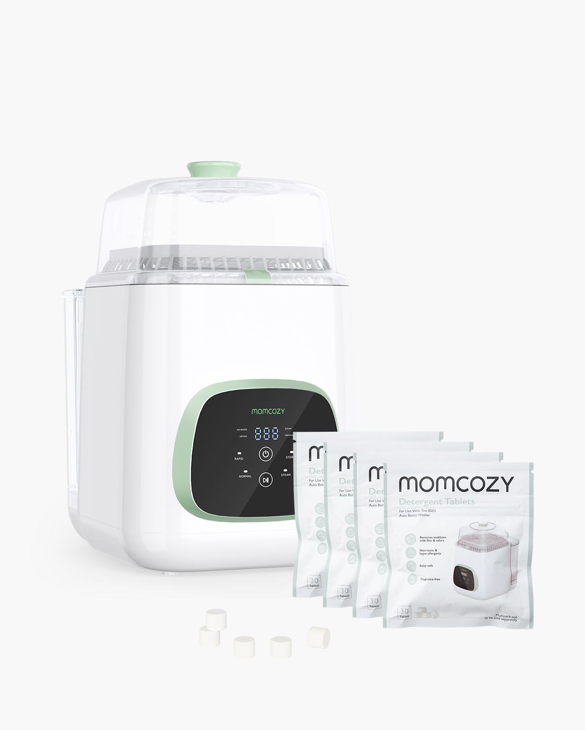 Momcozy KleanPal Pro Baby Bottle Washer, Sterilizer & Dryer w/ 60pcs Cleaning Tablets
