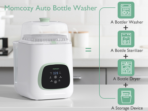 Momcozy KleanPal Pro Baby Bottle Washer, Sterilizer & Dryer w/ 60pcs Cleaning Tablets