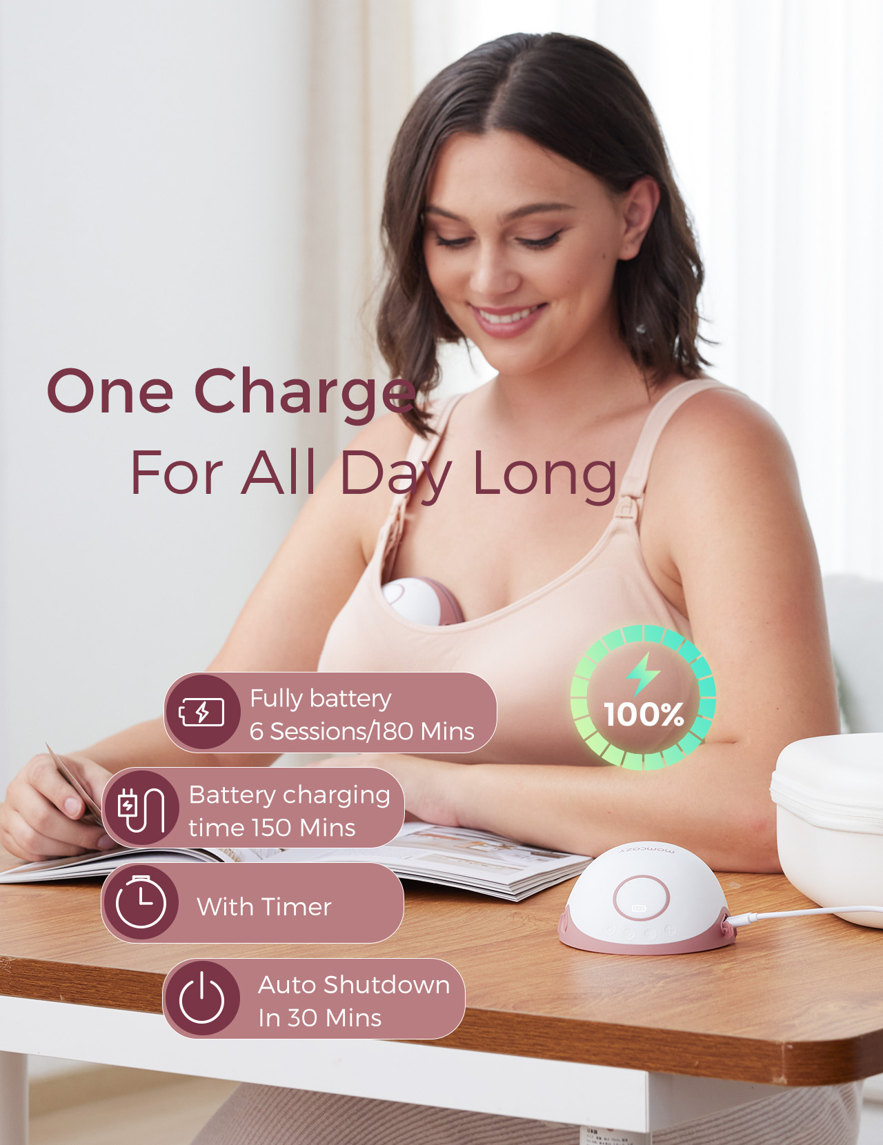 Momcozy M6 Mobile Style™ Hands-free Slim Breast Pump