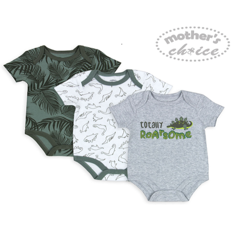 Mother's Choice Baby's 3 Pack Bodysuit In Short Sleeves