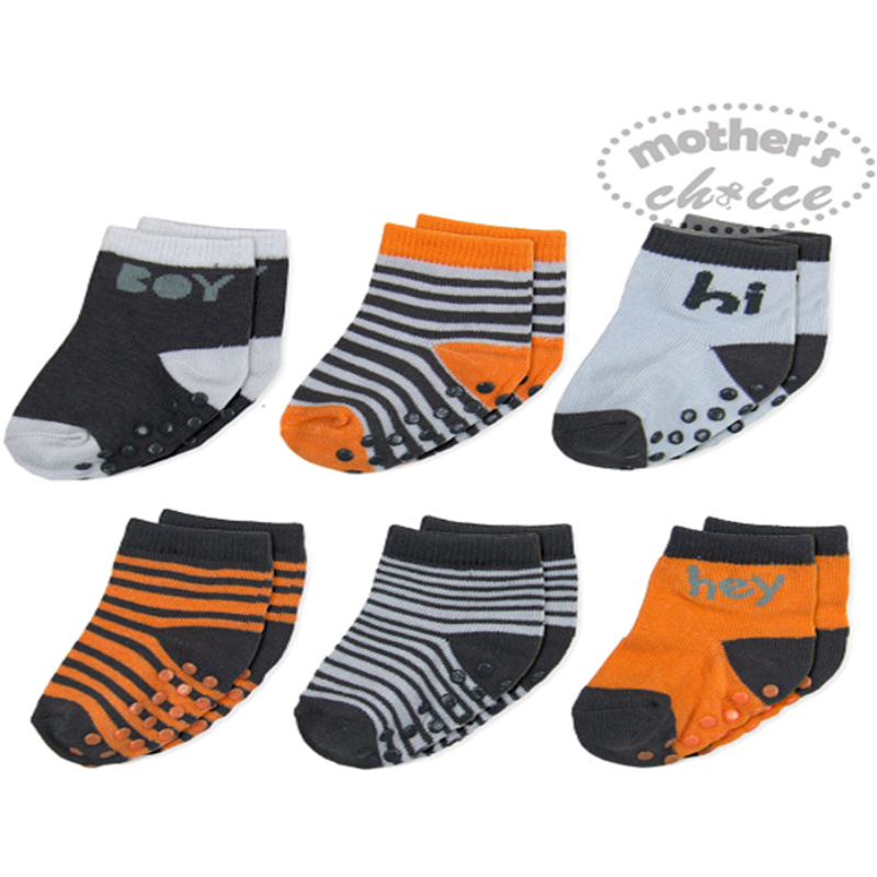 Mother's Choice 6 pck Baby Socks 6-12M