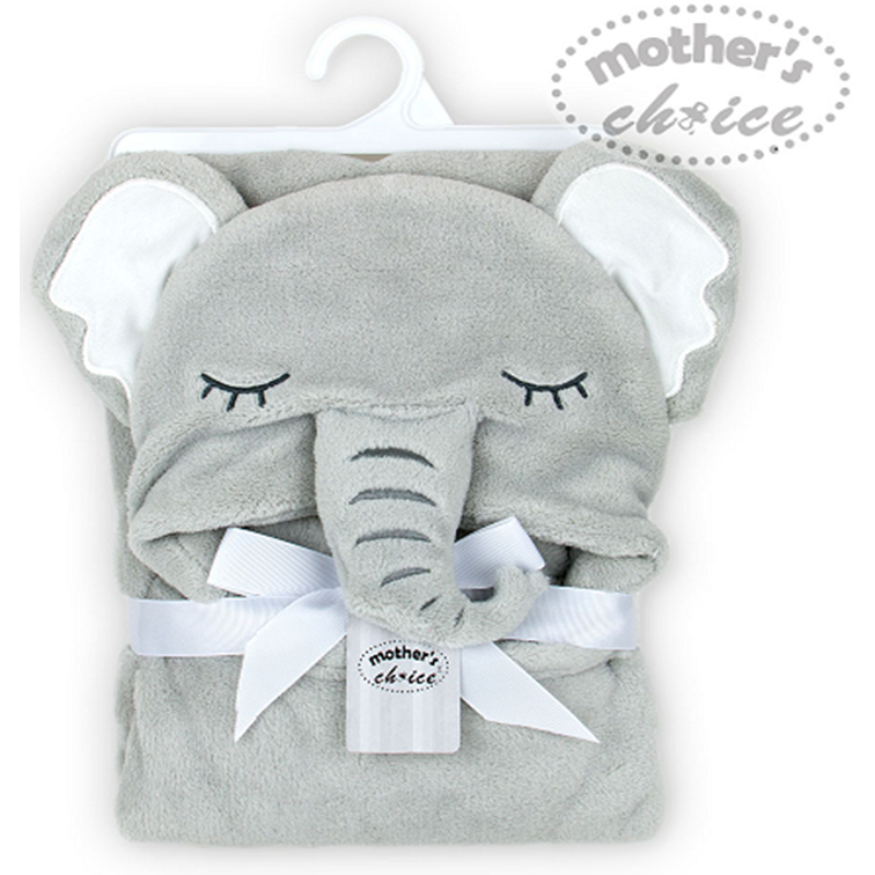 Mother's Choice Baby Hooded Coral Fleece Blanket Elephant