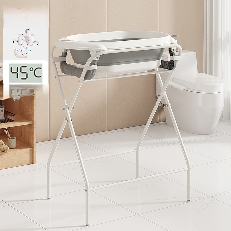 Mummykidz Bath Stand Set w/ Temperature Sensing Bath Tub & Bath Cushion