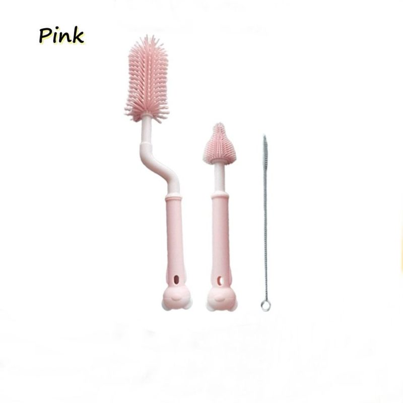 Mummykidz Silicon Bottle 3Pc Brush Set - Pink