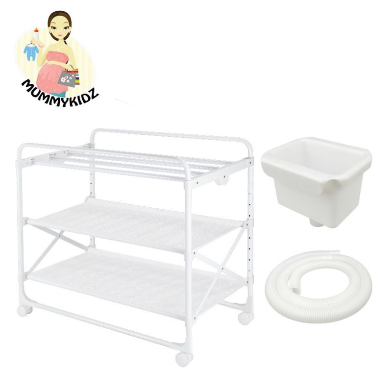 Mummykidz Foldable Baby Bath Stand With Wheels And Water Drainer