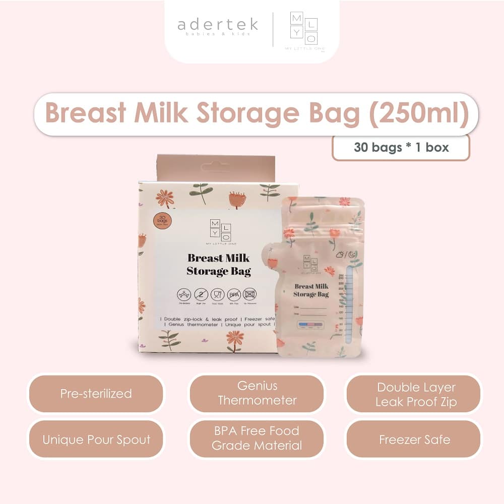 MyLO Breast Milk Storage Bag 30bags/250ml - Temperature Sensor, Pour Spout & Oxygen Barrier *Purchase any for 35% off or 3 for 50% off