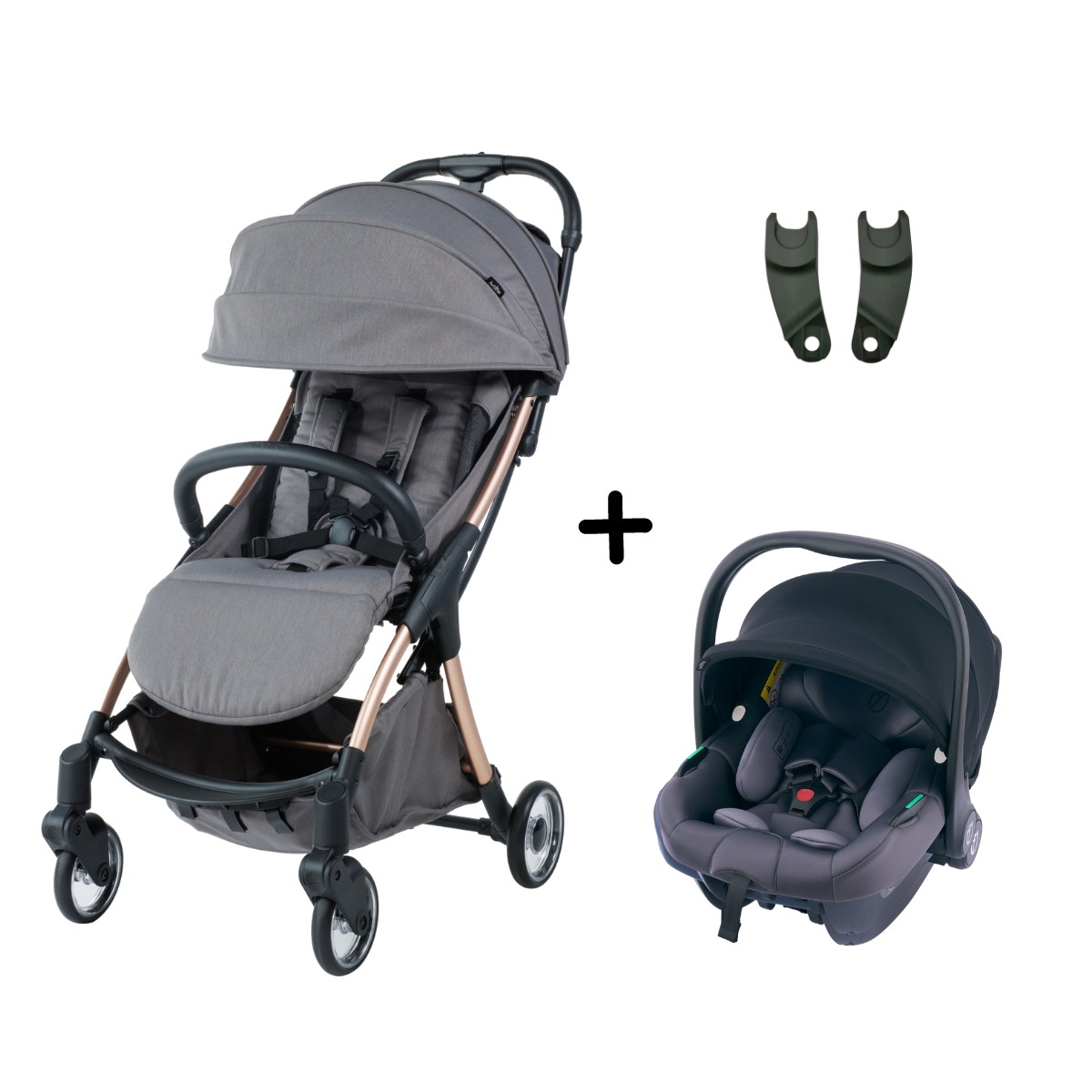 Beblum Navuto+ Auto Fold Stroller (2023 Edition) Travel System Bundle - Maxi Cosi Cabriofix