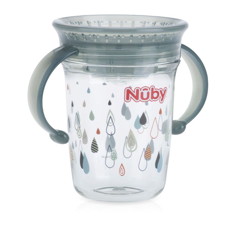 Nuby 360 Wonder Cup Tritan Printed With Twin Handles And PP Cover 240ml